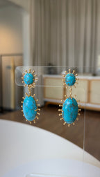 BRINCO TURQUESA 2 PEDRAS